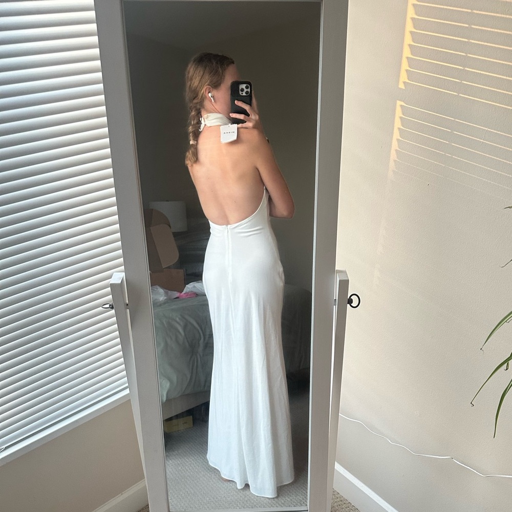 Misha x REVOLVE Evianna Satin Gown in Ivory - Picture 7 of 7